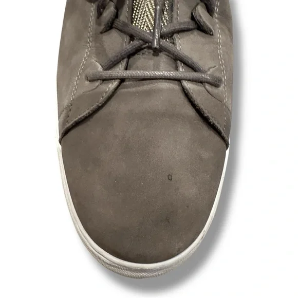 Gray and White Low-Top Sneakers with White Soles - Picture 3 of 7